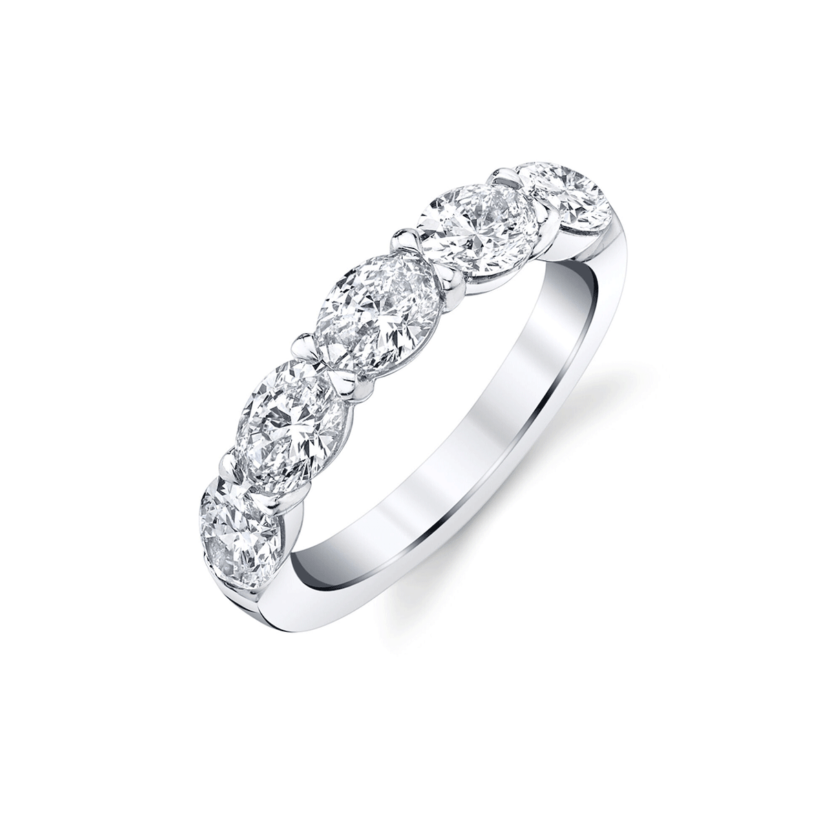 Platinum and 1.87 Total Weight Oval Shape Diamond Band