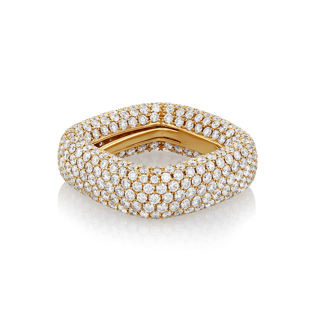 18k Yellow Gold and 7.11 Total Weight Diamond Pave Eternity Band