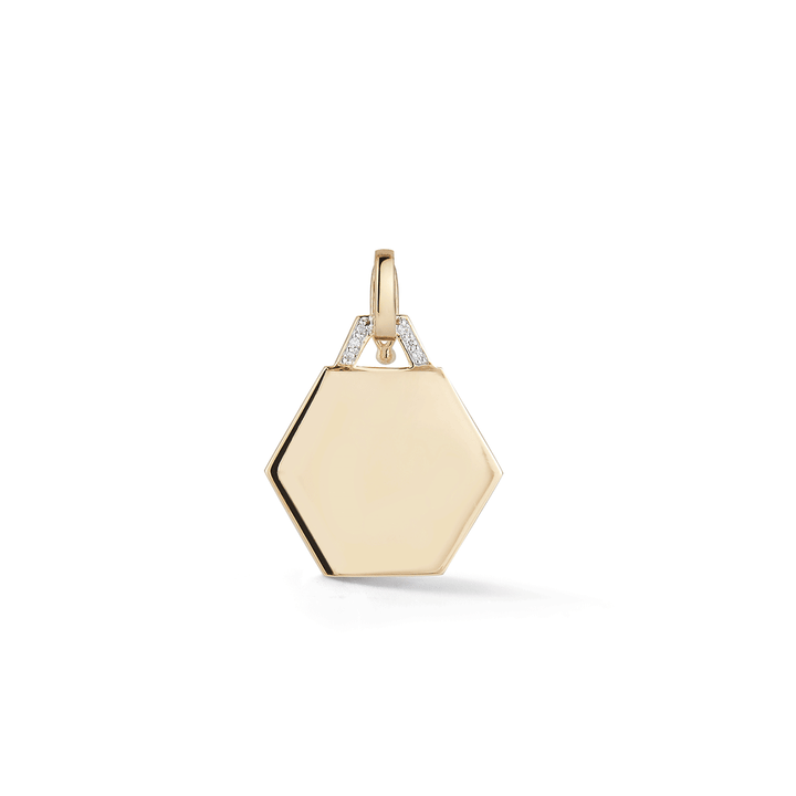 Walters Faith Dora 18k Yellow Gold and Diamond Hexagon Charm