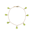 Calypso 14k Gold Peridot Drop Bracelet