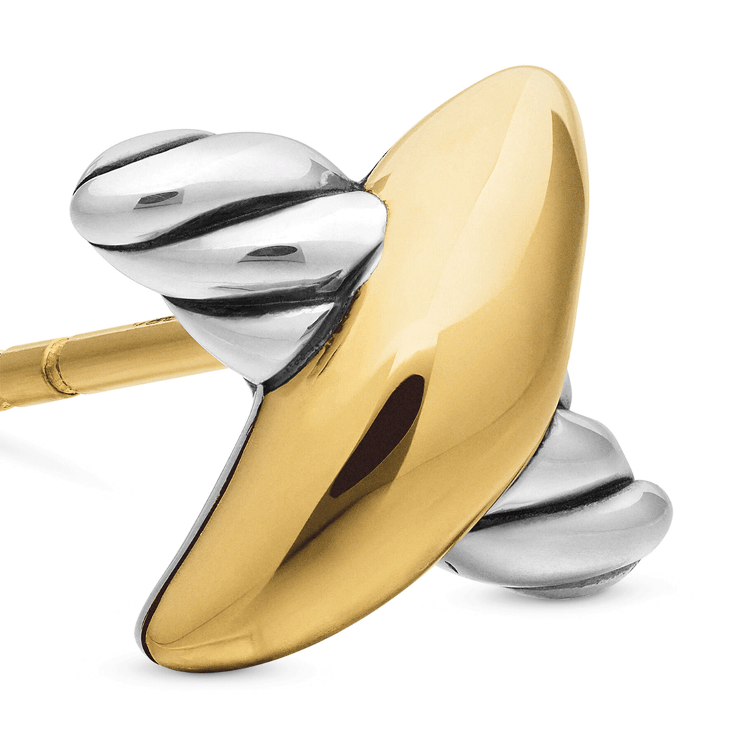 David Yurman Petite X Stud Earrings with 18k Yellow Gold