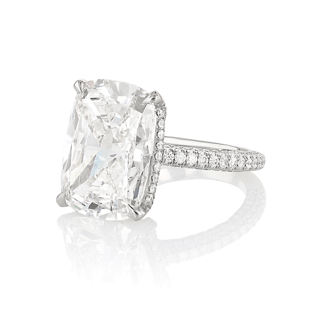 Hamilton Private Reserve Collection Platinum and 10.16 Total Weight Cushion Diamond Engagement Ring