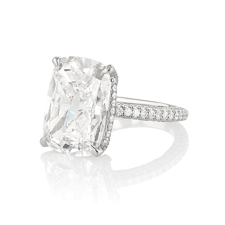 Hamilton Private Reserve Collection Platinum and 10.16 Total Weight Cushion Diamond Engagement Ring