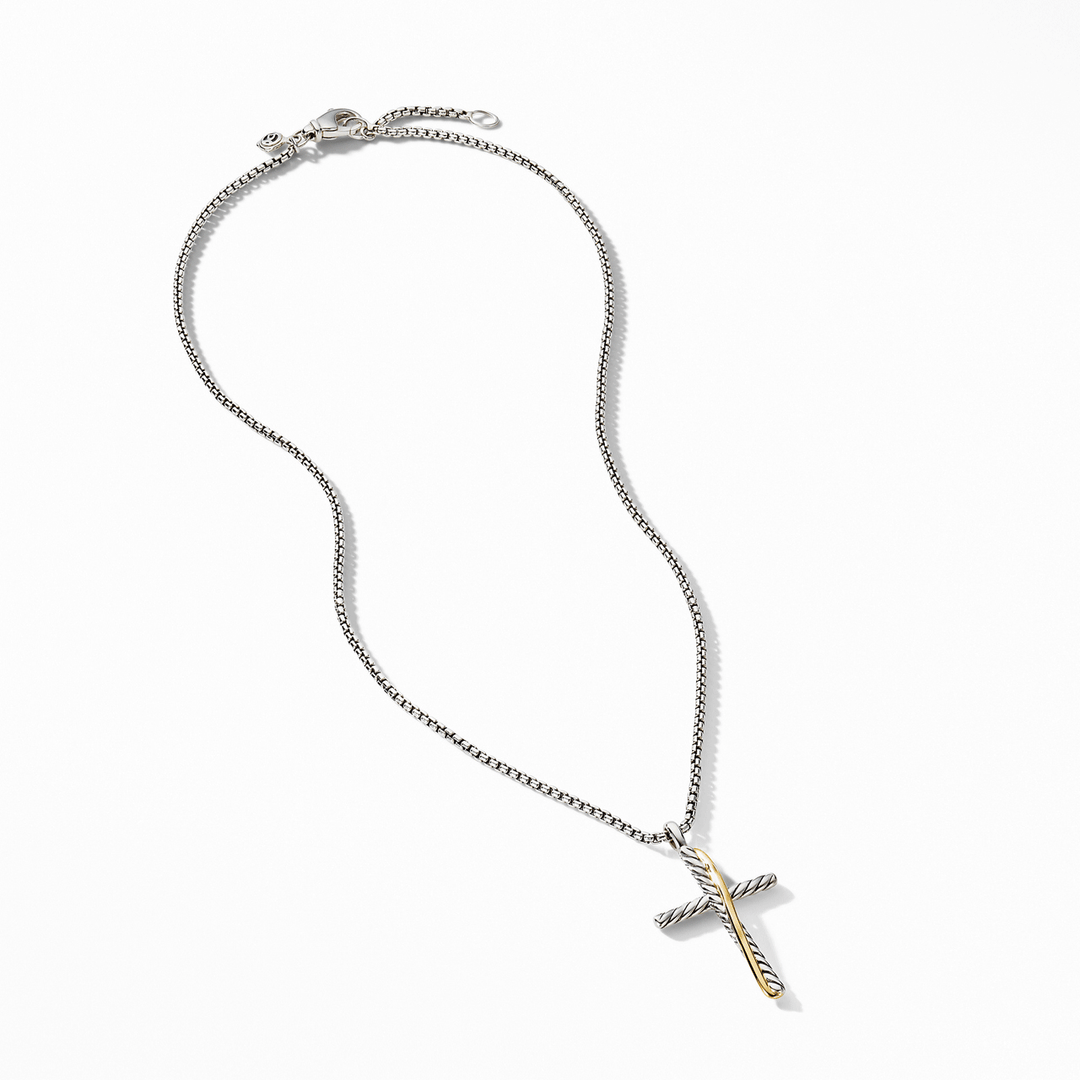 David Yurman The Crossover Collection Cross Necklace with 18k Yellow Gold