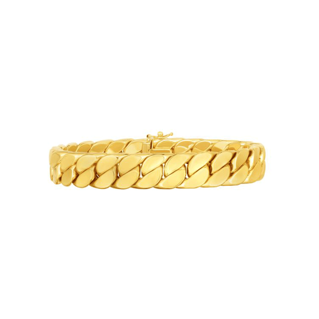 Men's 14k Yellow Gold Curb Link Bracelet