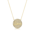 14k Yellow Gold Love Diamond Disc Pendant