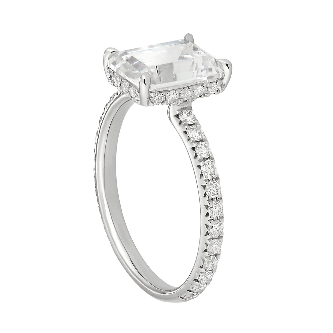 Platinum Micro-Pave Diamond Engagement Ring Mounting
