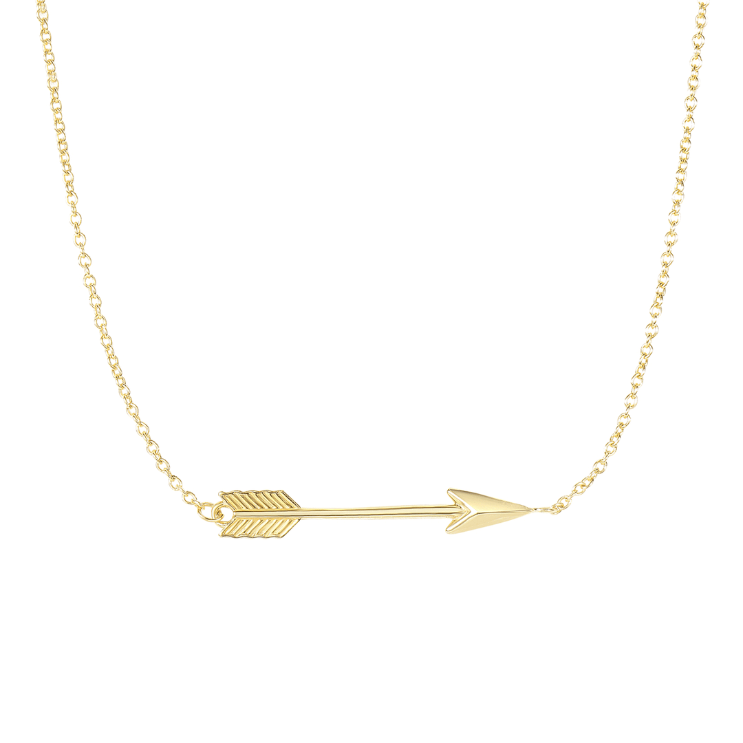 Hamilton Collection 14k Yellow Gold Sideways Arrow Necklace