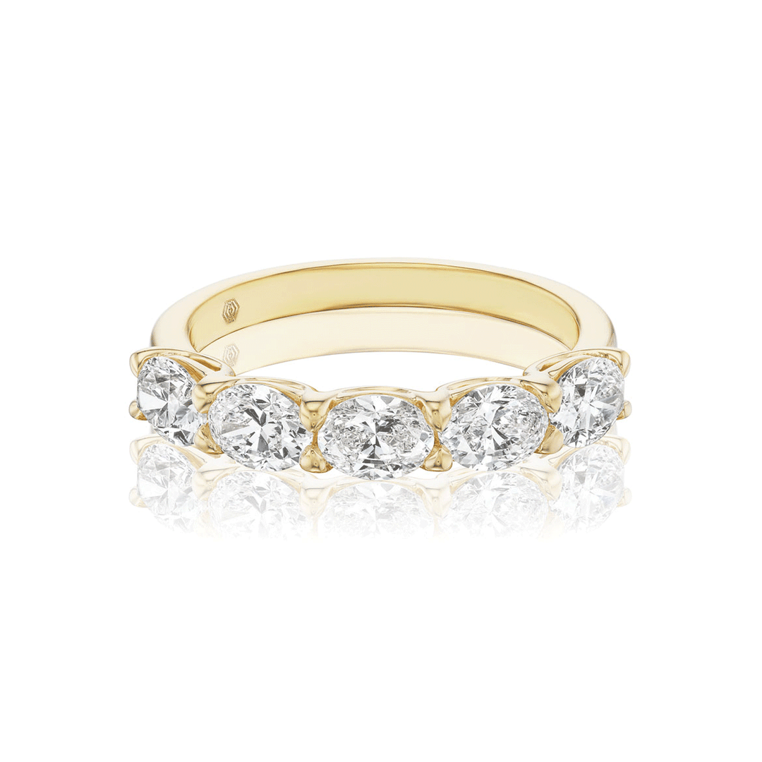 18k Gold and 1.64 Total Weight Oval Diamond Band