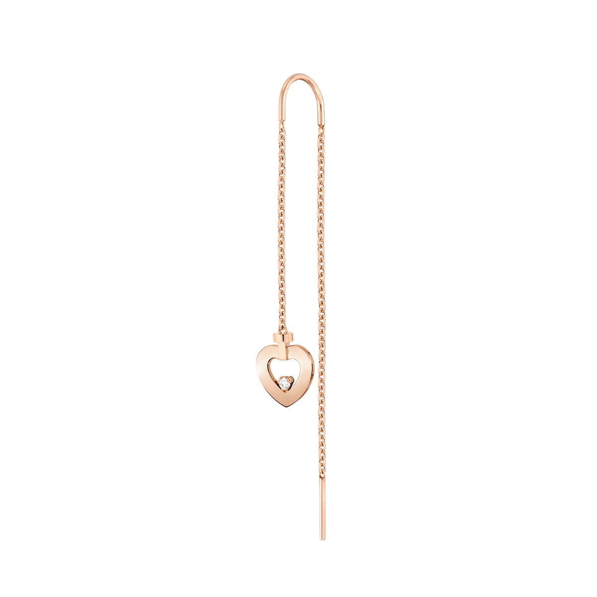Fred Pretty Woman 18k Rose Gold and Diamond Heart Chain Earrings, Exclusively at Hamilton Jewelers