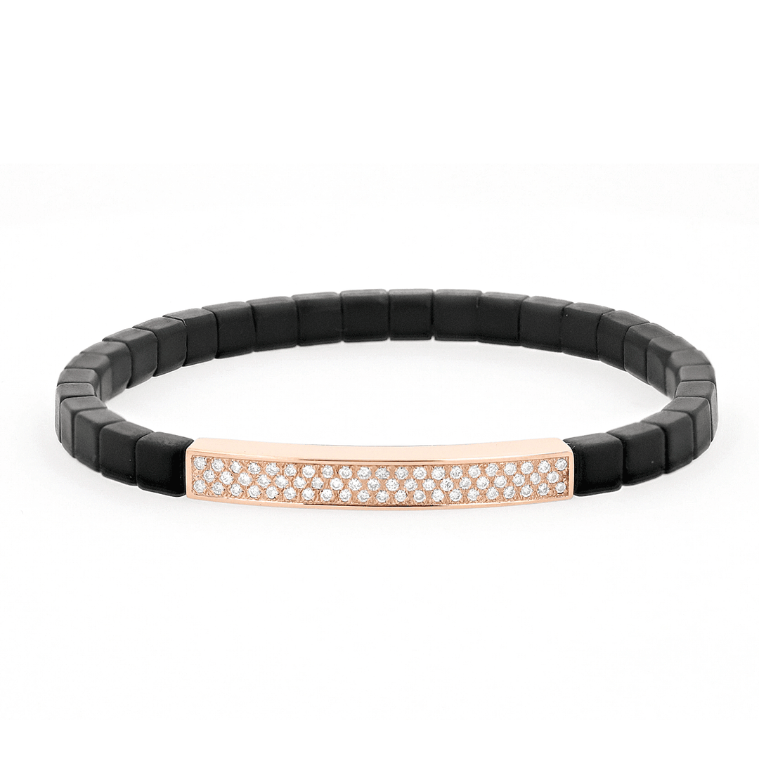 18k Rose Gold and .43 Total Weight Diamond Stretch Bracelet