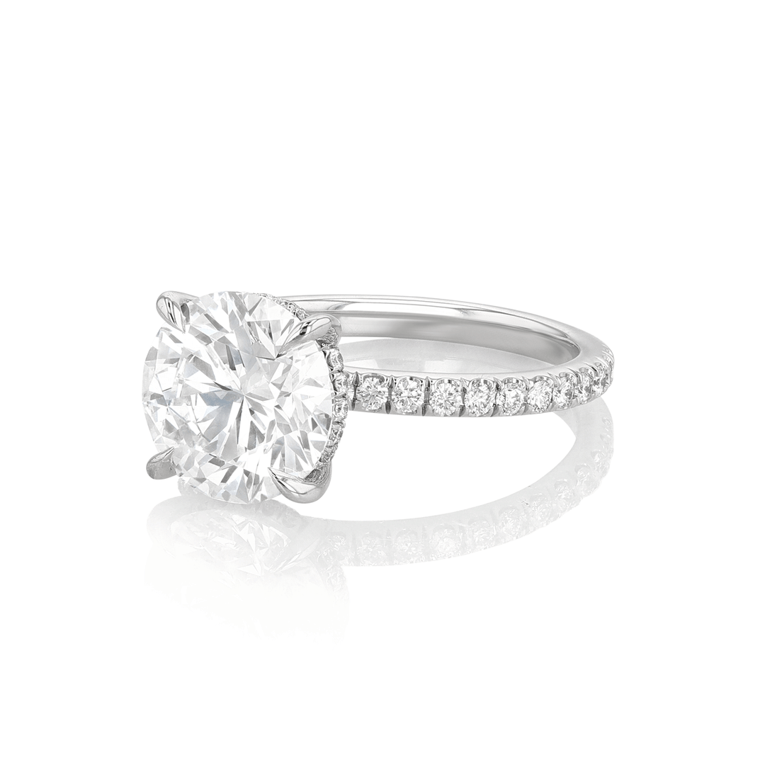 Hamilton Silhouette Collection 18k White Gold and 3.51 Total Weight Diamond Engagement Ring