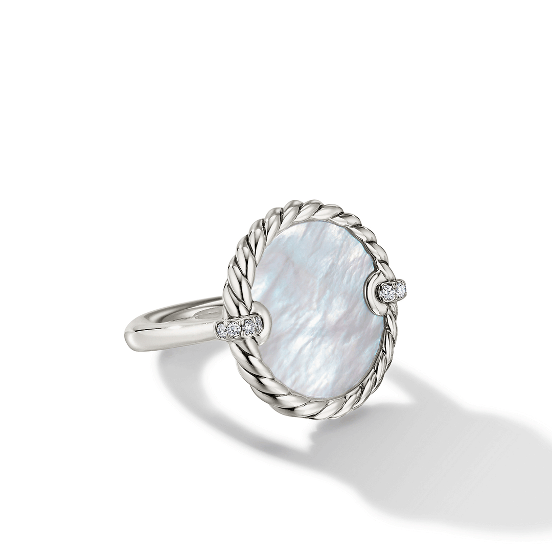 David Yurman Elements Ring with Mother of Pearl and Pavé Diamonds