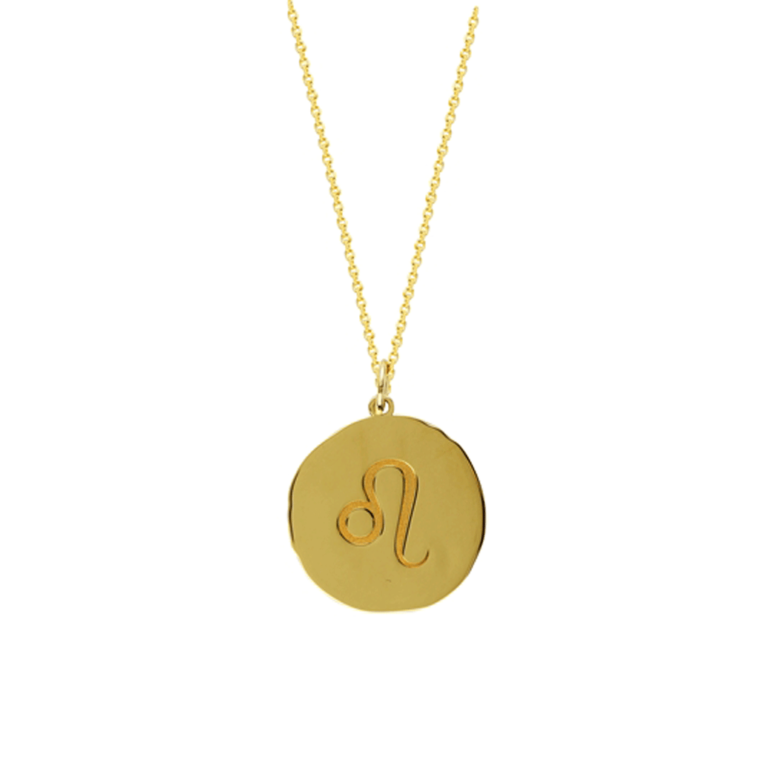 14k Yellow Gold Zodiac Leo Pendant