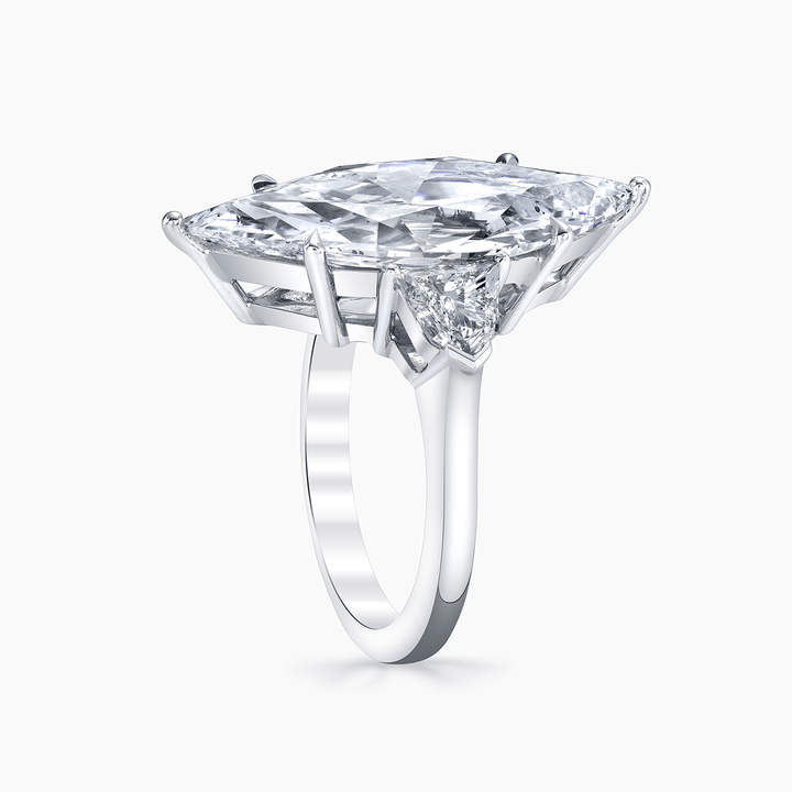 Hamilton Private Reserve Collection Platinum Three Stone Marquise Diamond Ring