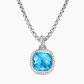 David Yurman Albion® Pendant Sterling Silver with Blue Topaz and Diamonds, 11mm