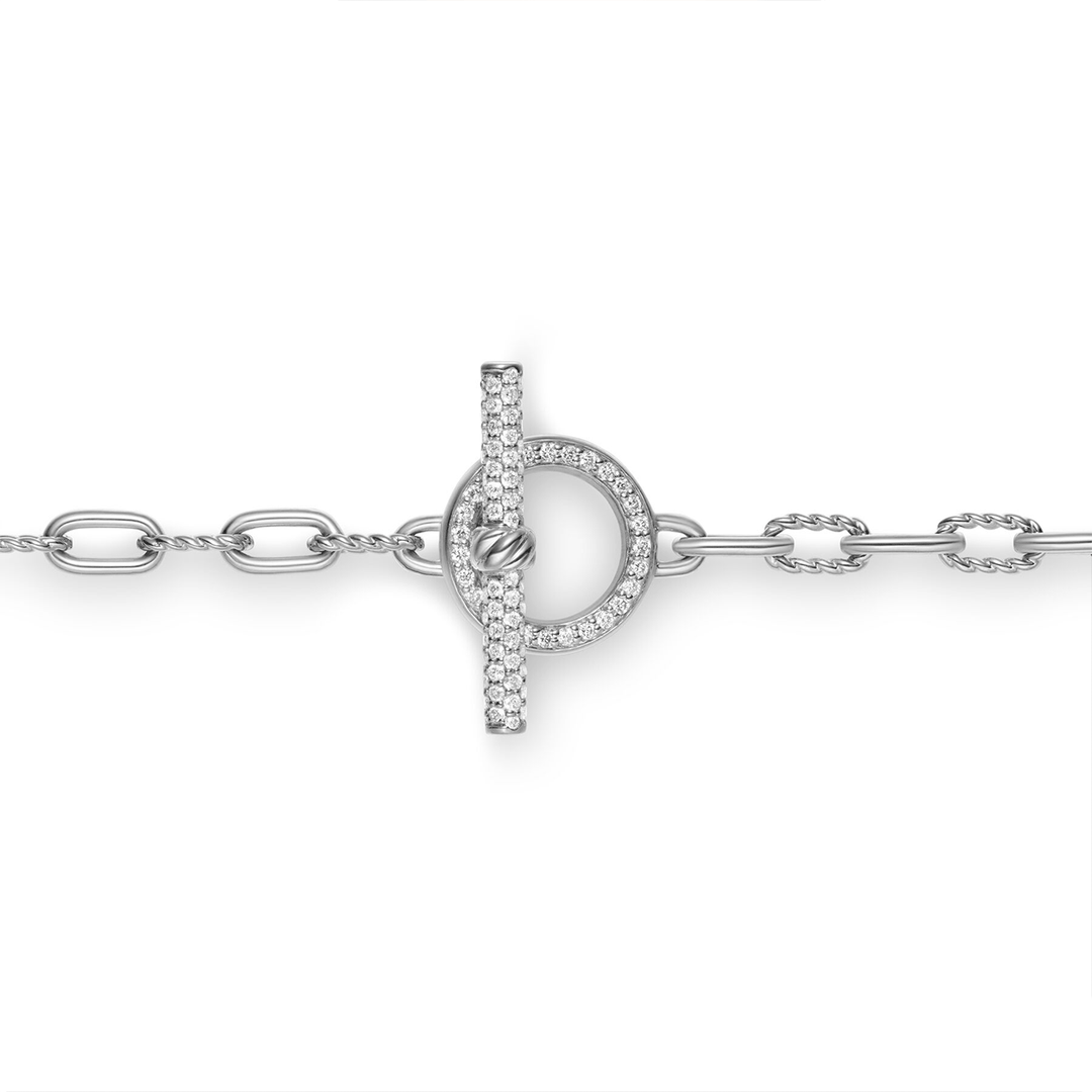 David Yurman Madison Pavé Toggle Chain Necklace Sterling Silver with Diamonds, 3mm