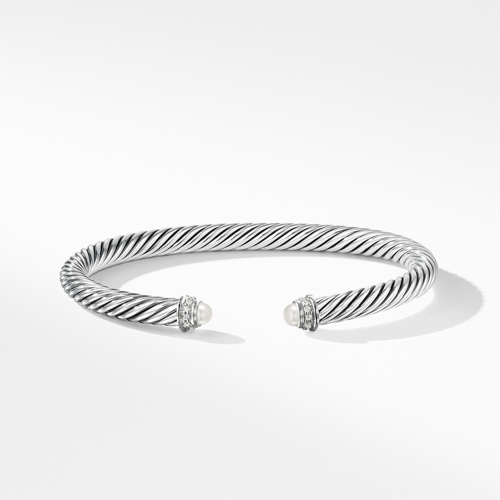 David Yurman Cable Classic Bracelet with Pearls and Diamonds