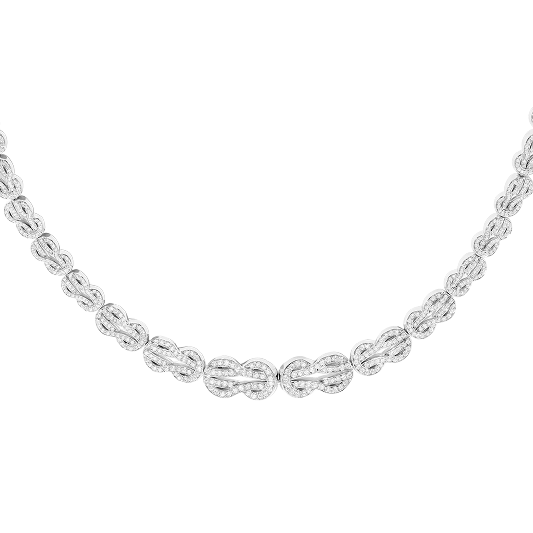 FRED Chance Infinie 18k White Gold and Diamond Crazy 8 Necklace