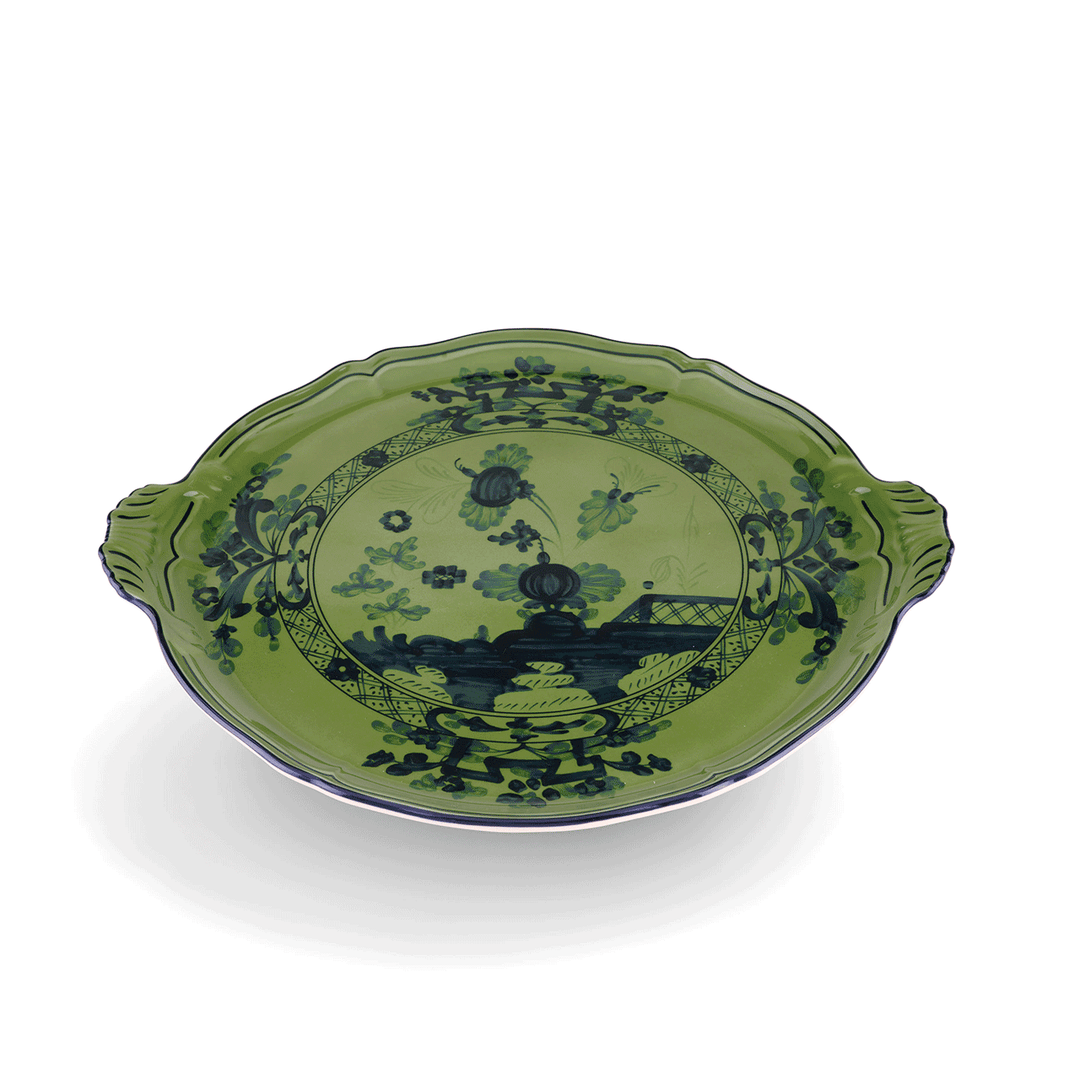 Ginori 1735 Oriente Italiano Malachite Cake Plate