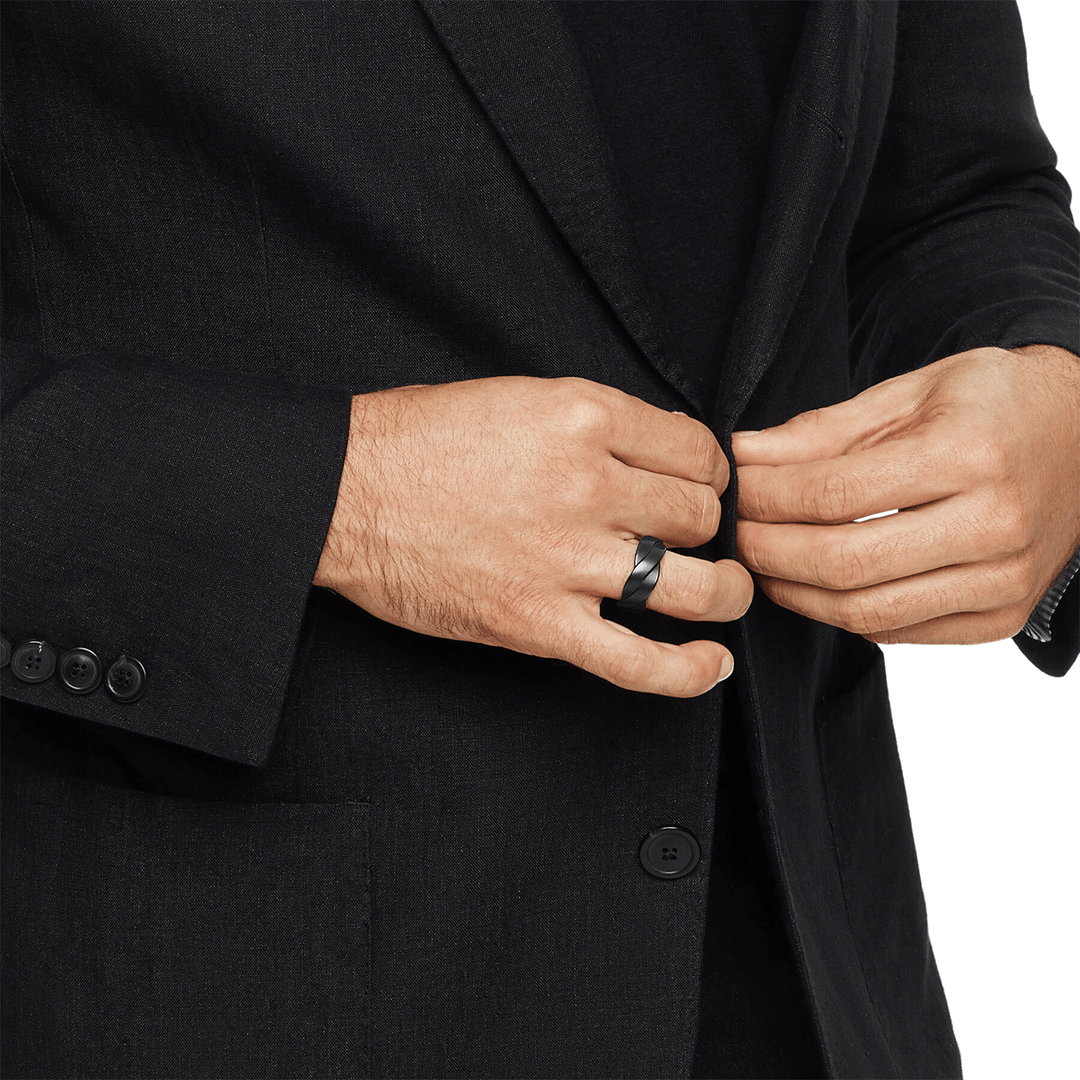 David Yurman Helios Band Ring in Black Titanium