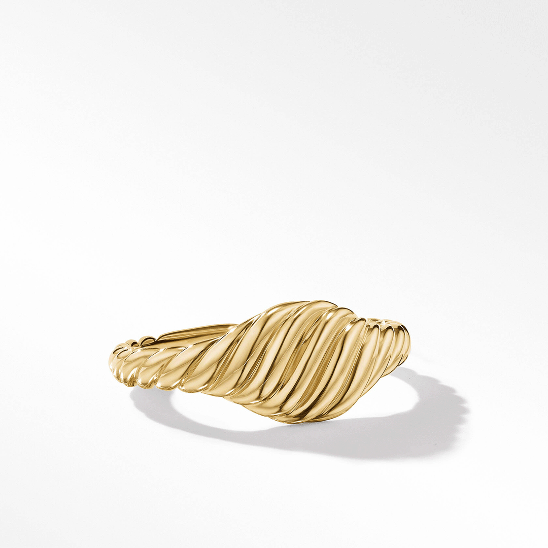 David Yurman Sculpted Cable Micro Pinky Ring in 18k Yellow Gold