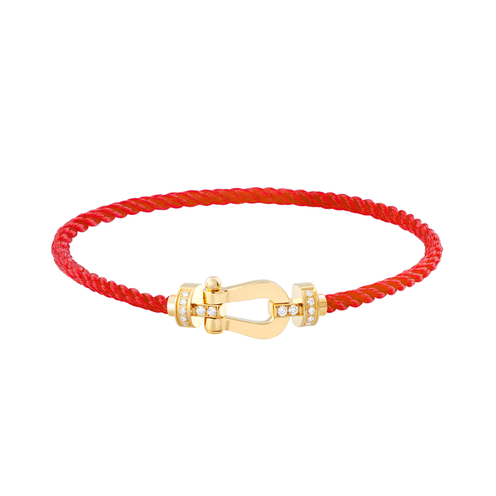 FRED Force 10 Red Cord with 18k Yellow Half Diamond MD Buckle, Exclusively at Hamilton Jewelers