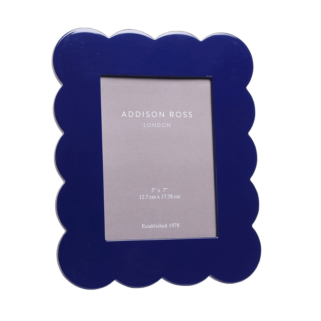 Navy Scalloped Lacquer 5 x 7 Frame