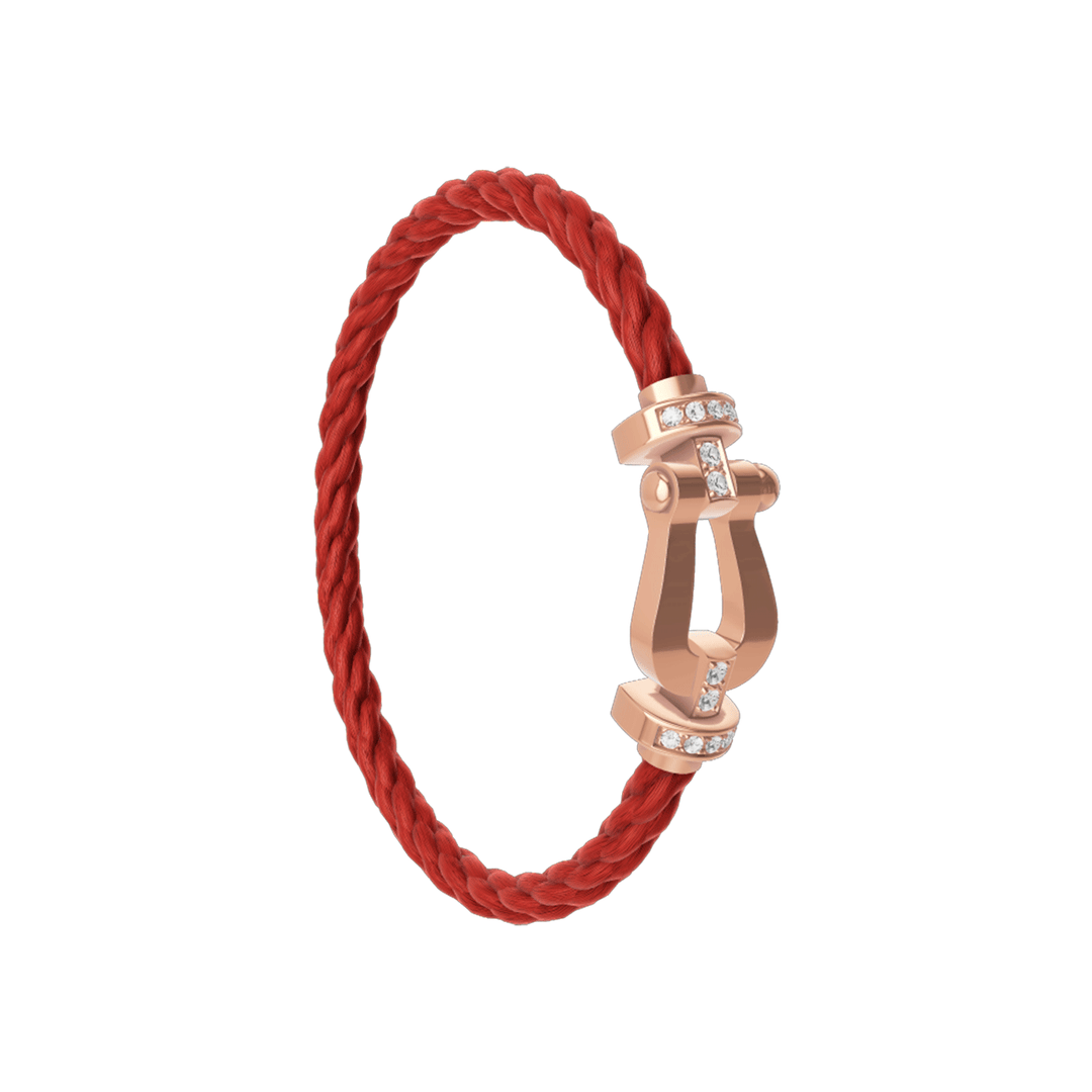 FRED Red Cord Bracelet with 18k Half Diamond LG Buckle, Exclusively at Hamilton Jewelers