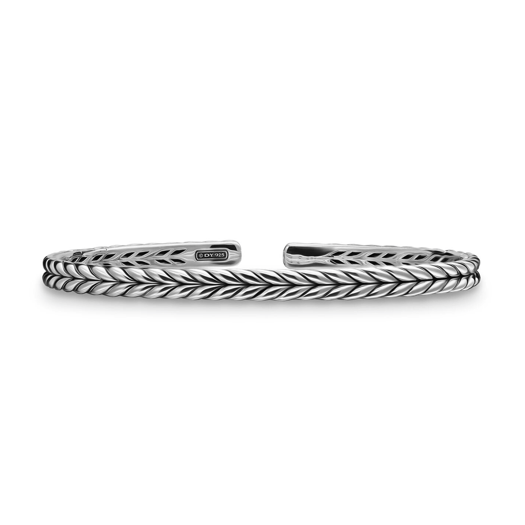 David Yurman Chevron Flex Bracelet Sterling Silver Small