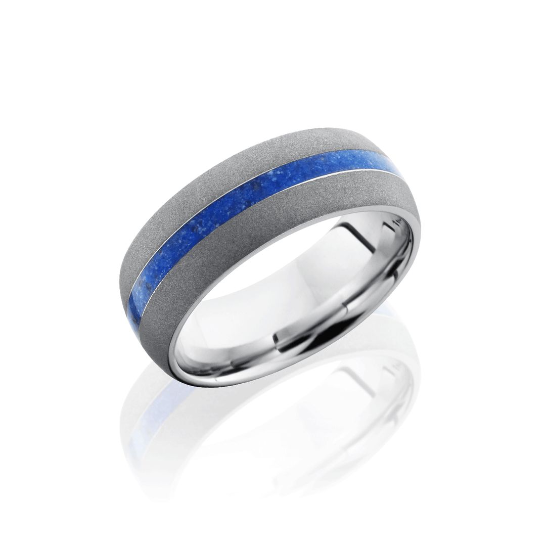 Cobalt and Lapis Inlay Wedding Band