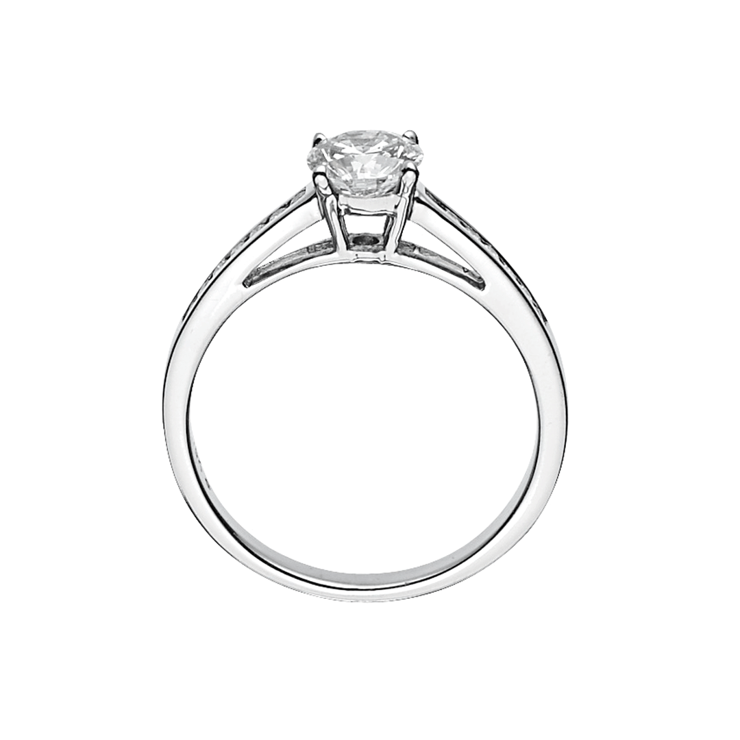 Hamilton Duet Collection 18k White Gold and 0.15 Total Weight Diamond Channel Set Mounting Ring