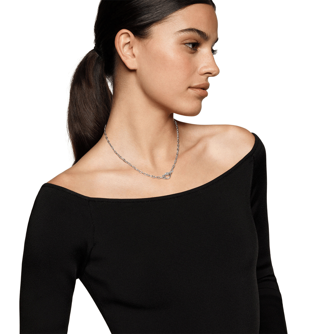 David Yurman DY Madison® Toggle Chain Necklace Sterling Silver, 3mm 17 Inch