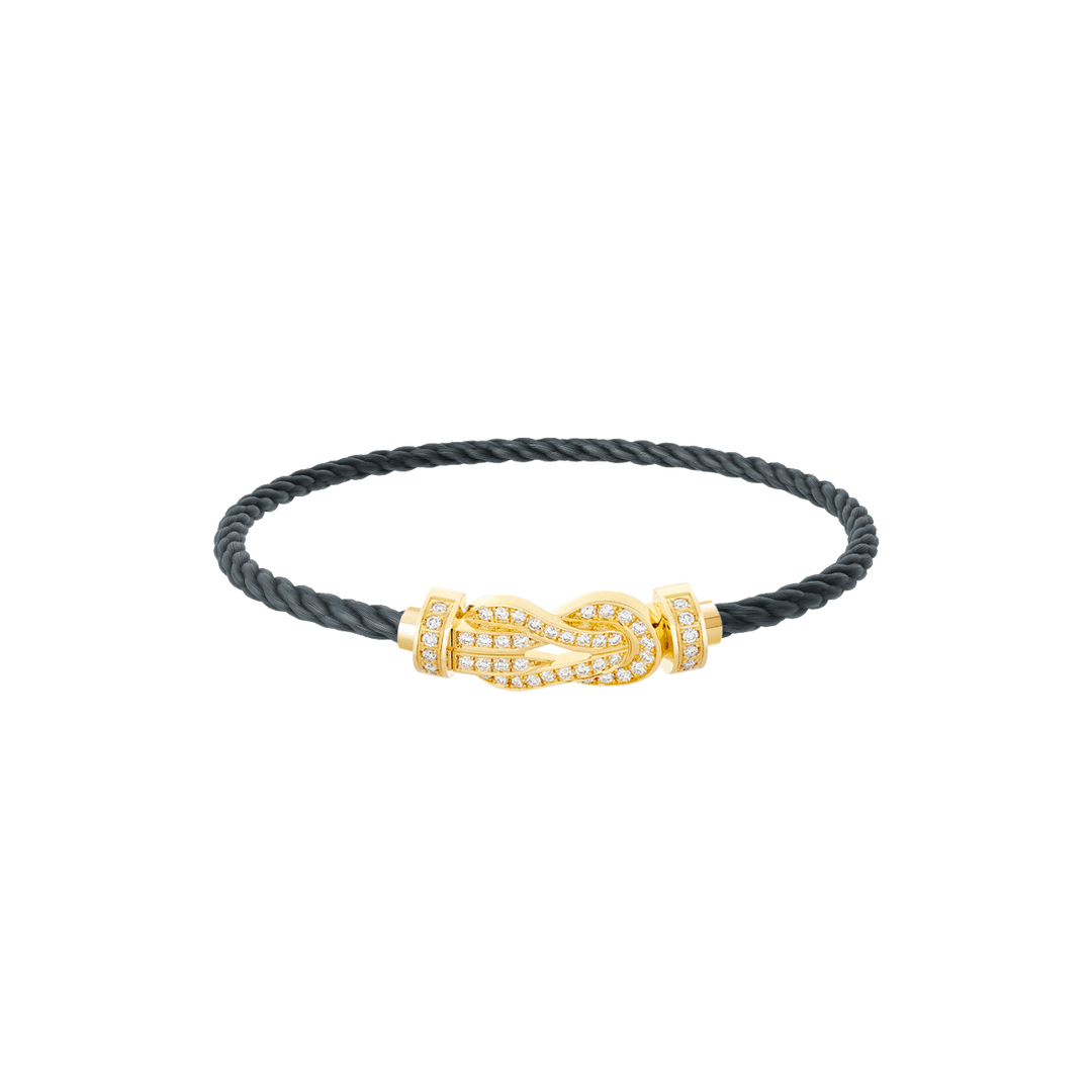 FRED Storm Grey Cord 18k Yellow Gold MD Full Diamond Chance Infinie Buckle, Exclusively at Hamilton Jewelers