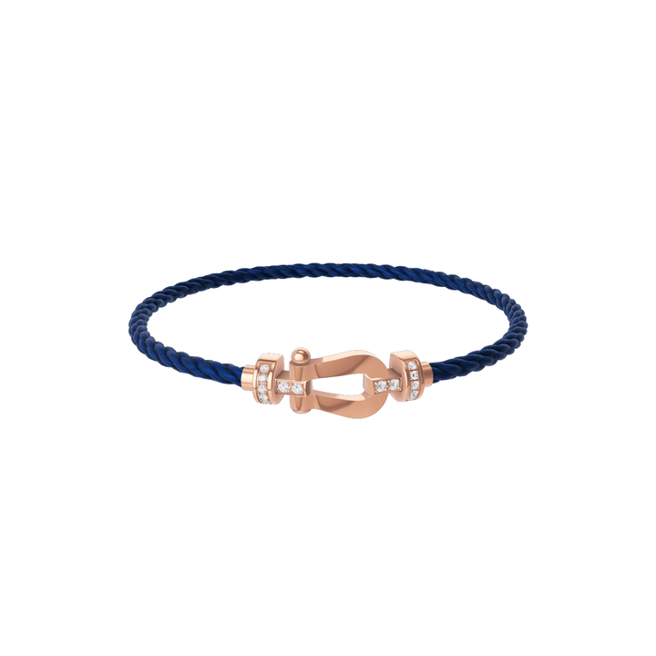 FRED Force 10 Navy Cord with 18k Rose Half Diamond MD Buckle, Exclusively at Hamilton Jewelers