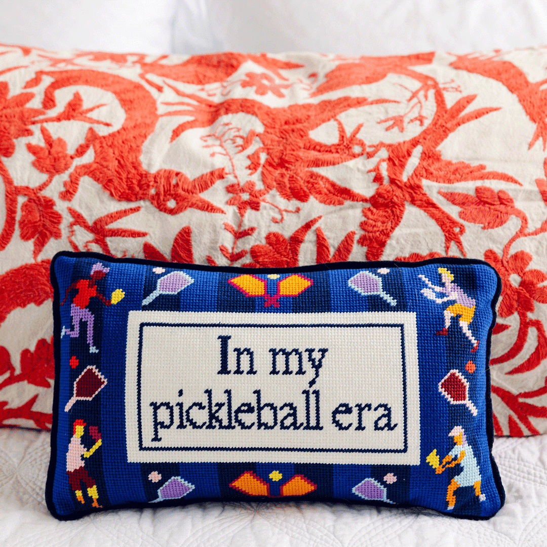 In My Pickleball Era Needlepoint Pillow