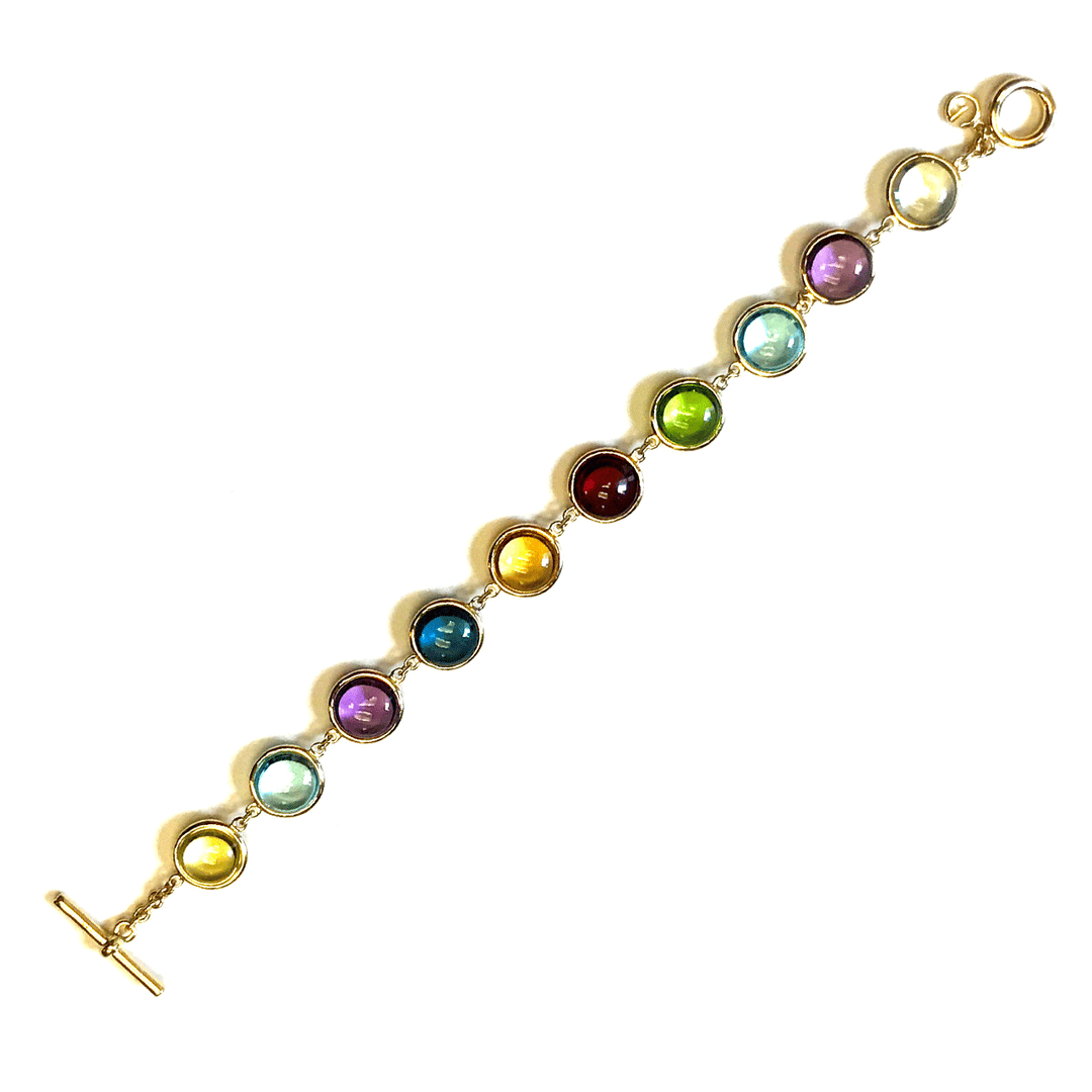 Goshwara Mischief 18k Yellow Gold and Multi Stone Bracelet