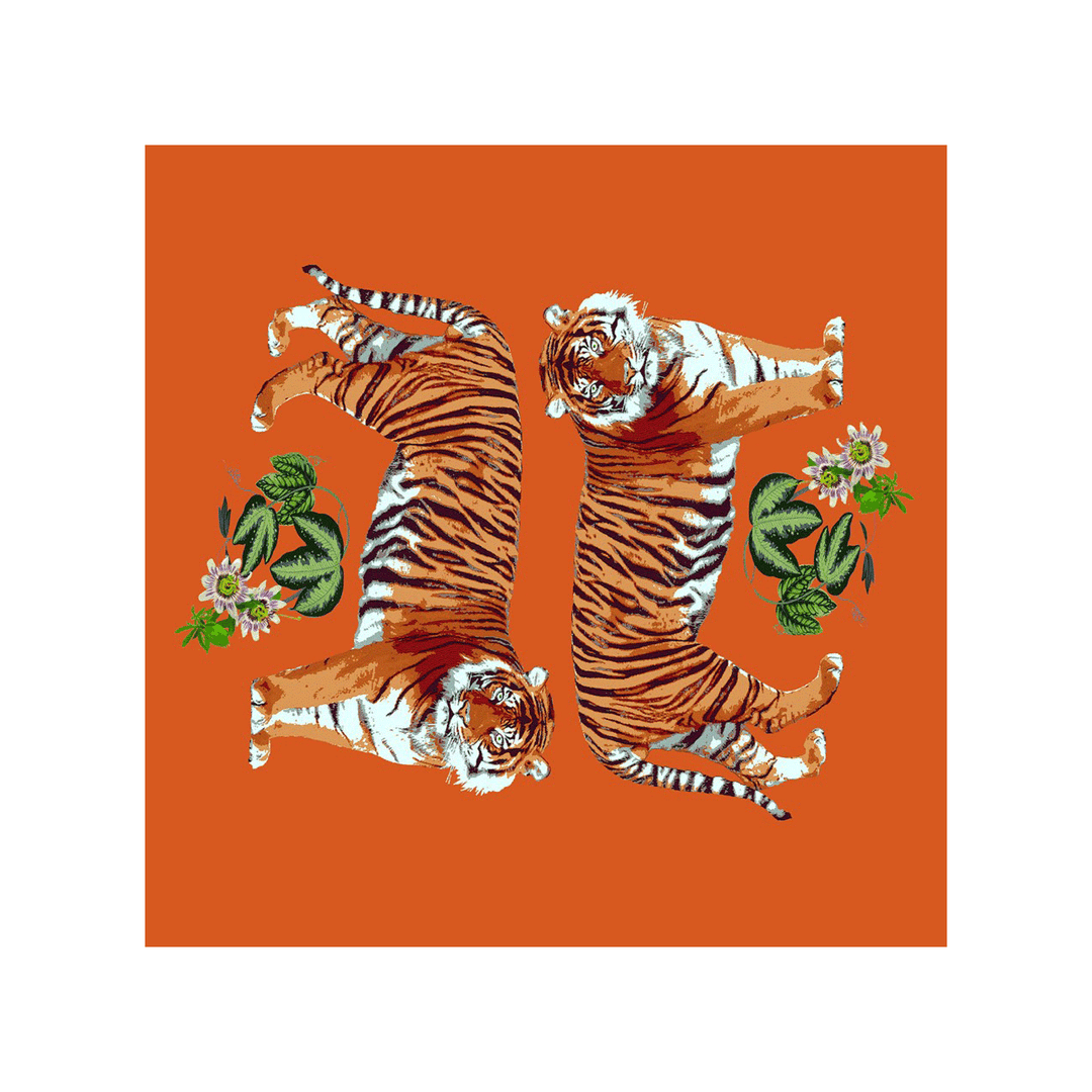 Tiger Seeing Double Orange Candy Dish Tray