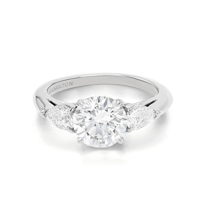 Platinum and 2.02 Total Weight Diamond Three Stone Ring