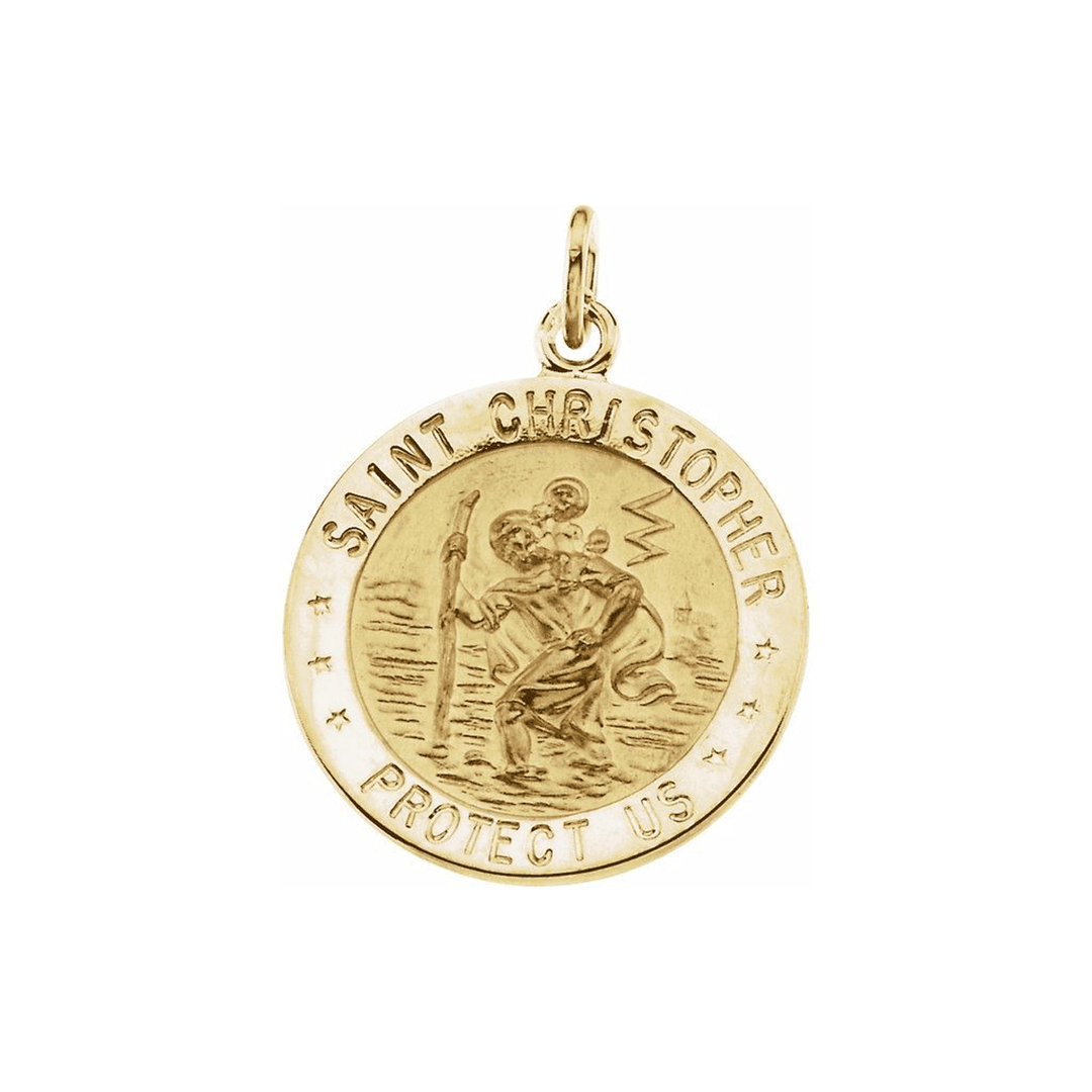 14k Yellow Gold St. Christopher 15mm Pendant