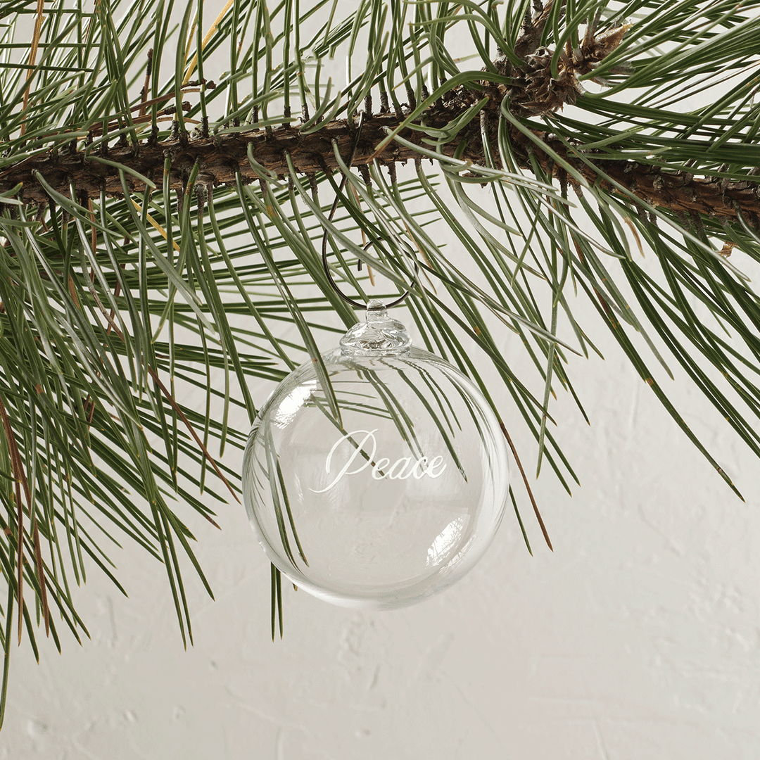 Simon Pearce Peace Ornament