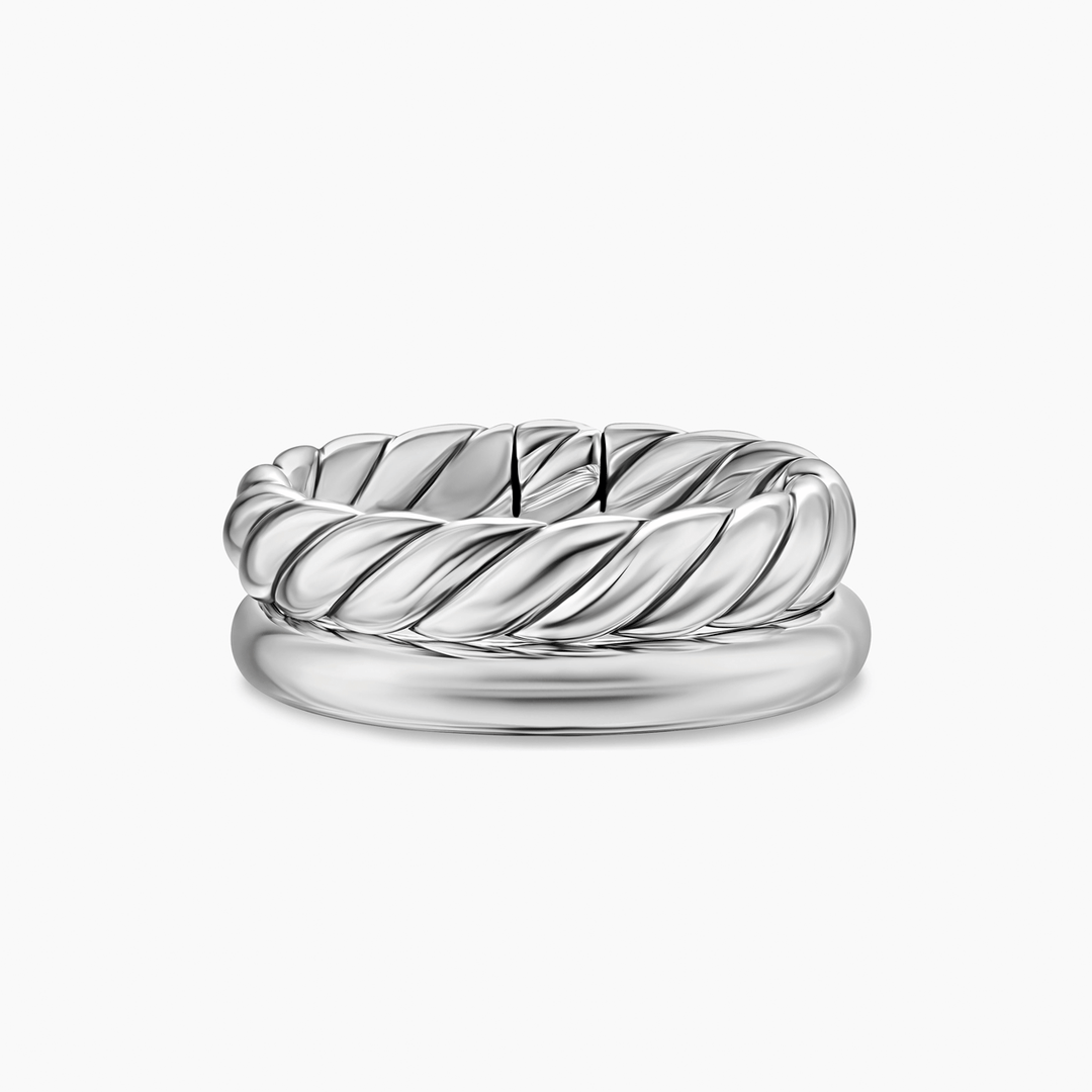 David Yurman Mercer Two Row Ring Sterling Silver, 8mm