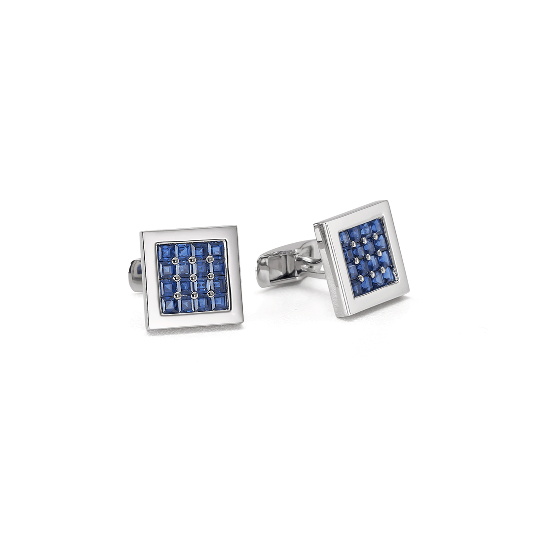 Hamilton Men's Collection 18k White Gold and Sapphire Cufflinks