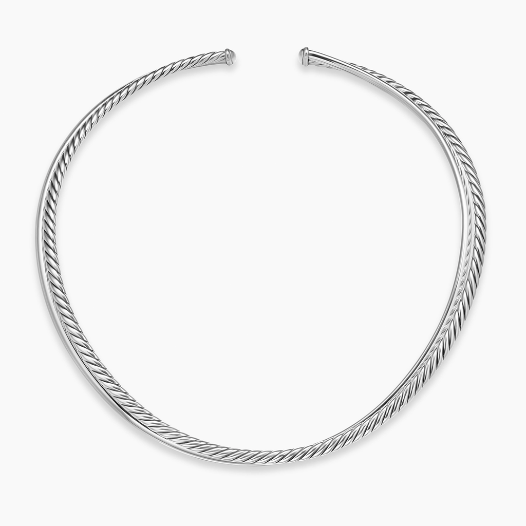 David Yurman Bold Crossover Collar Necklace Sterling Silver, 10mm