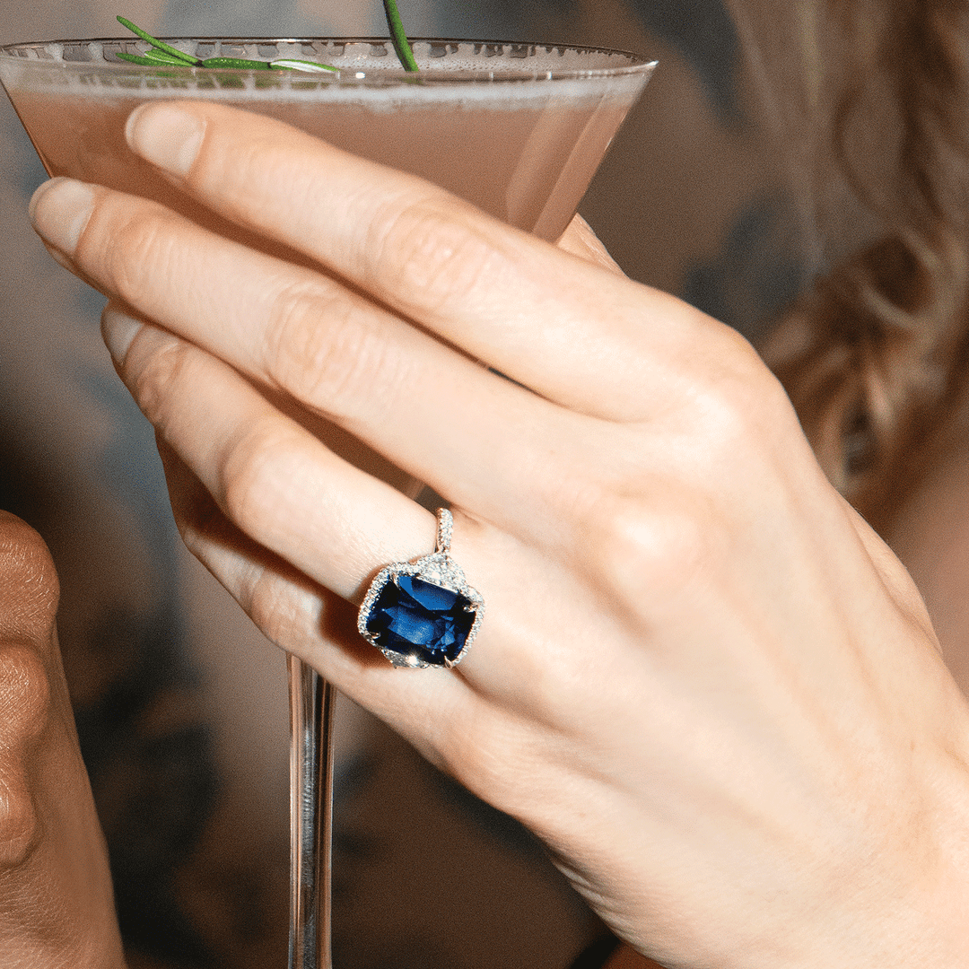 Hamilton Private Reserve Collection Platinum and Blue Sapphire 11.93 Total Weight Ring