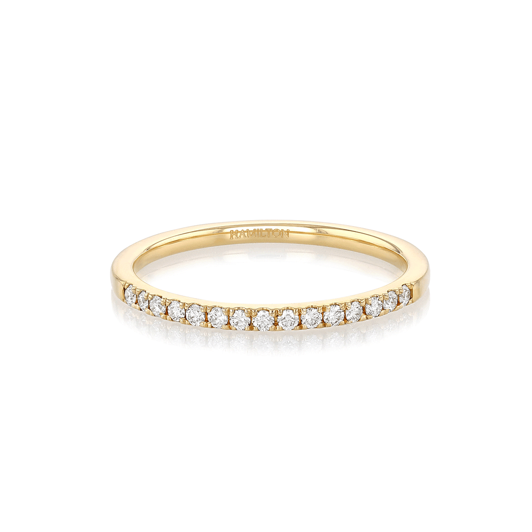 Hamilton Lisette Collection 18k Yellow Gold and 0.15 Total Weight Diamond Half Way Band