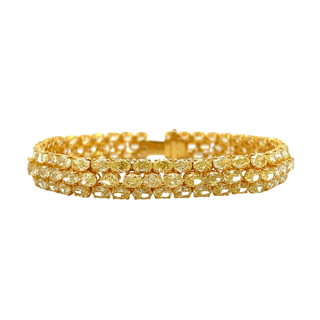 18k Yellow Gold and Yellow Diamond 28.15 Total Weight Bracelet