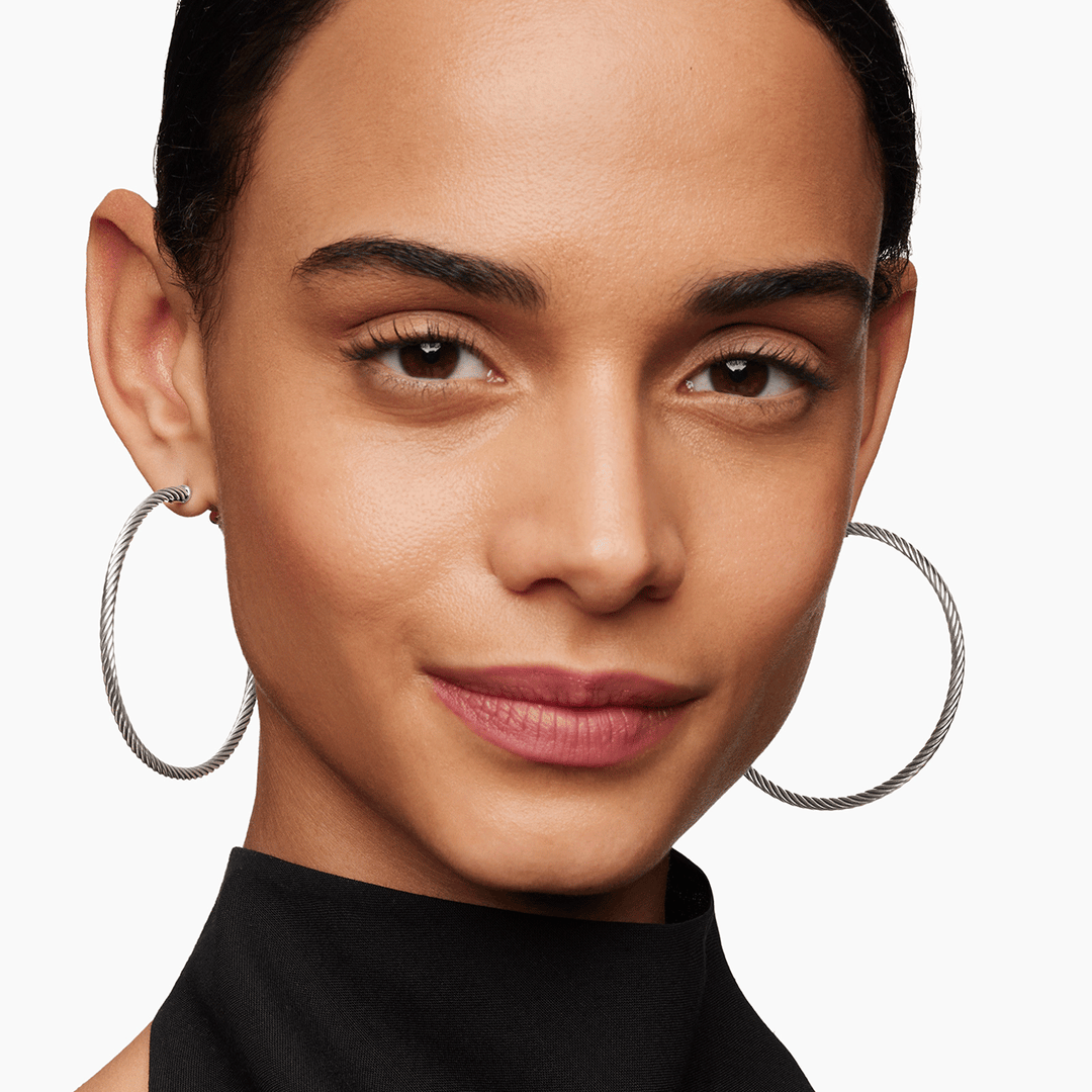 David Yurman Sculpted Cable Hoop Earrings