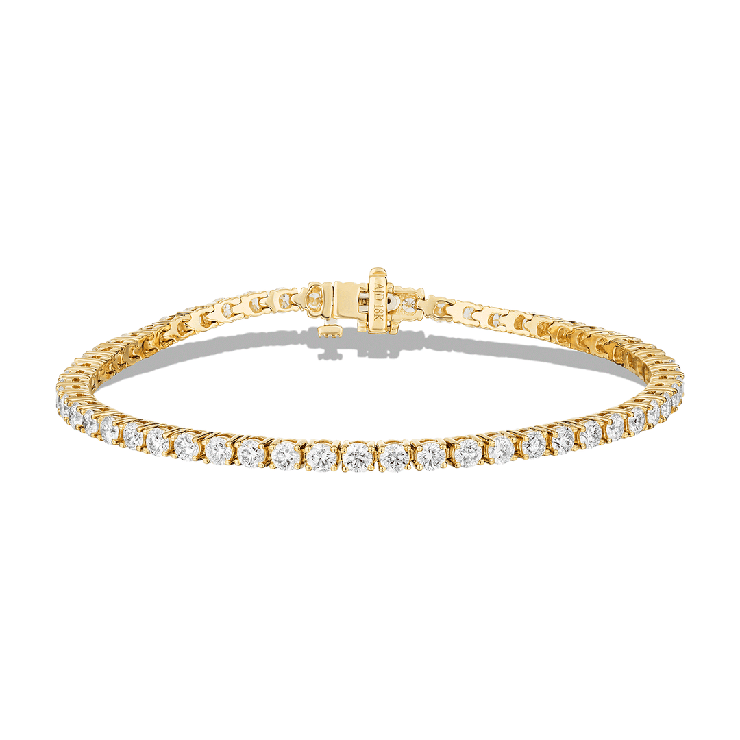 18k Yellow Gold Classic 4.48 Total Weight Diamond Line Bracelet