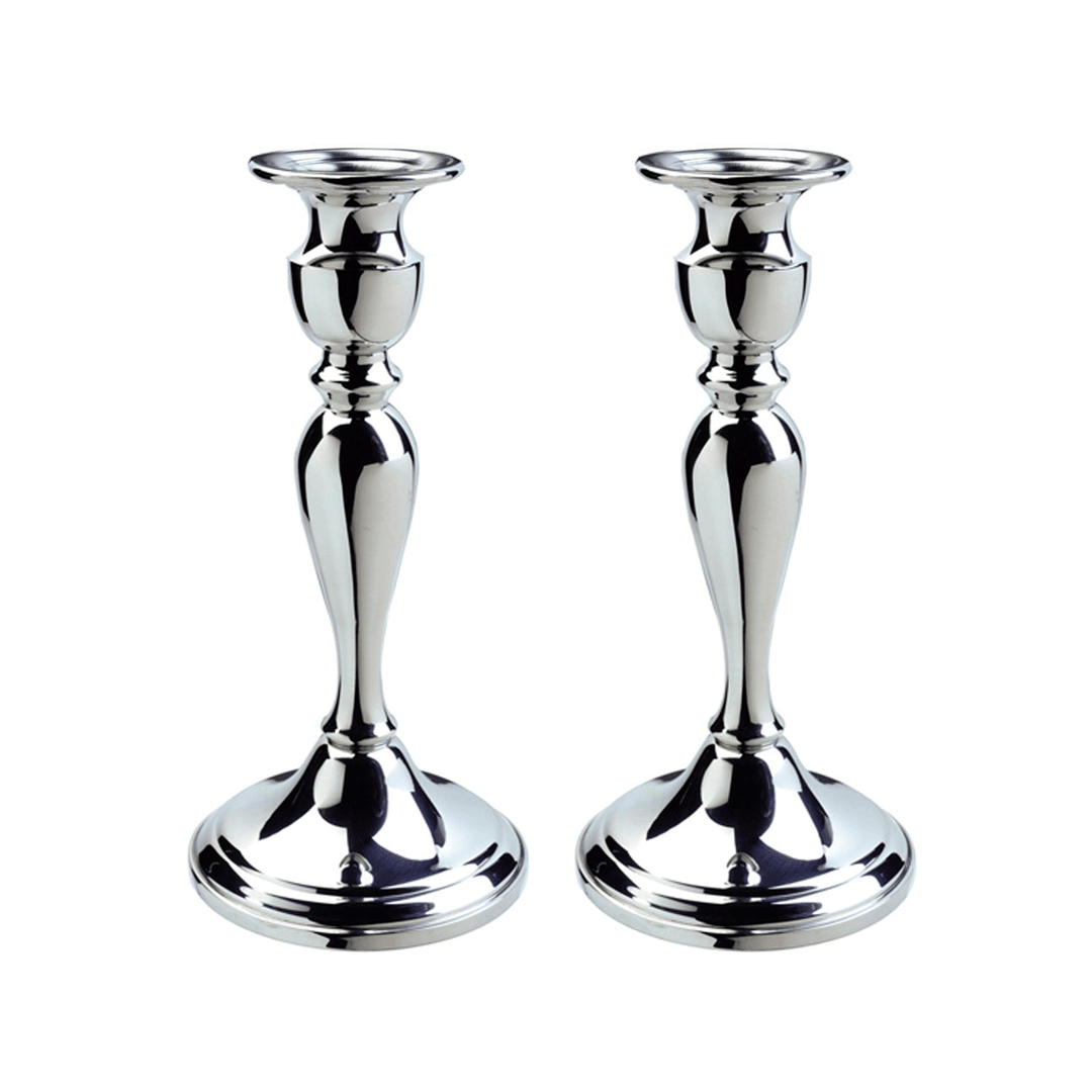 Pewter Colonial Candlesticks Pair